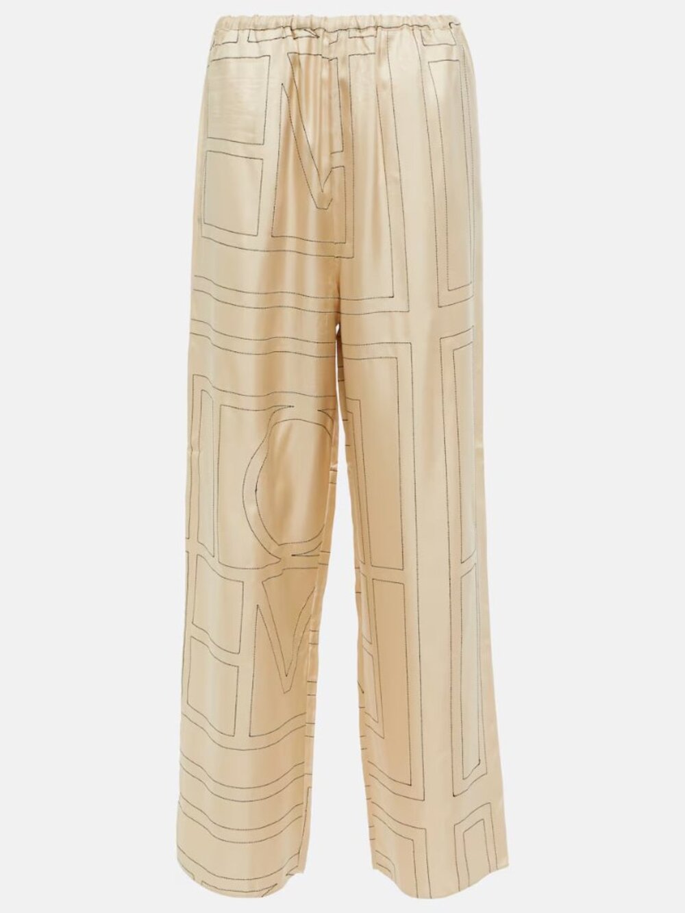 Toteme NWOT Monogram Silk Pants Ivory 36